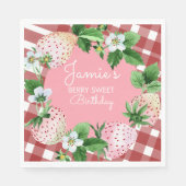 Waterverf aardbeien eerste geboorte Pond Servet (Voorkant)