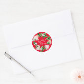 Waterverf aardbeien eerste geboorte Rood Ronde Sticker (Envelop)