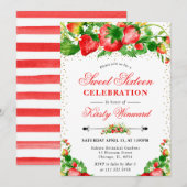 Waterverf Aardbeien en bloemzoet 16 Kaart (Voorkant / Achterkant)