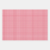 Waterverf Aardbeien en Roze en Rode Gingham Inpakpapier Vel (Voorkant 3)