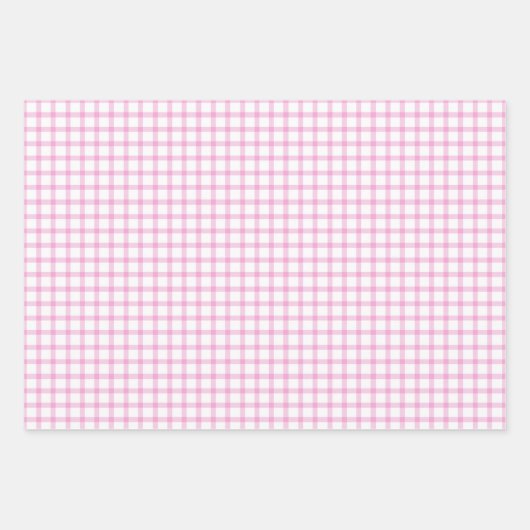Waterverf Aardbeien en Roze en Rode Gingham Inpakpapier Vel (Voorkant 2)