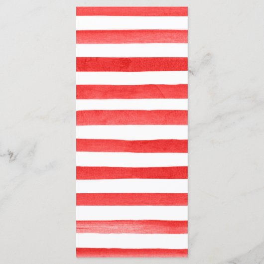 Waterverf aardbeien en witte bloemen bruiloft menu (Achterkant)