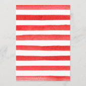 Waterverf aardbeien en witte bloemen bruiloft menu (Achterkant)