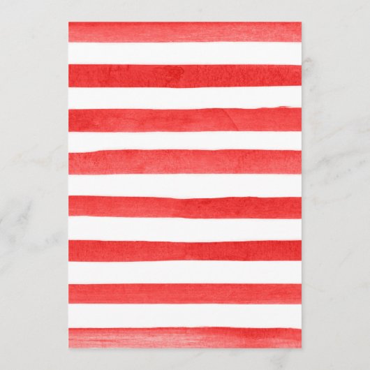 Waterverf aardbeien en witte bloemen bruiloft menu (Achterkant)