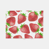 Waterverf aardbeien fleece deken (Voorkant (Horizontaal))