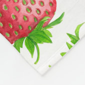 Waterverf aardbeien fleece deken (Hoek)