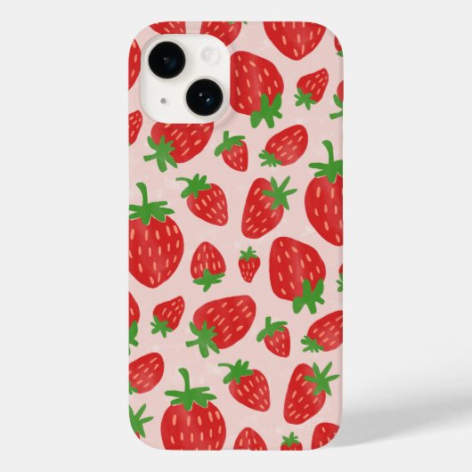 Waterverf aardbeien Hoesje-Mate iPhone Case (Achterkant)