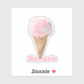 Waterverf Aardbeien Ice Cream - Aangepast Sticker (Vel)