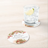 Waterverf Aardbeien Ik dans Ronde Kartonnen Onderzetter (Insitu)