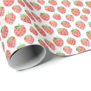 Waterverf aardbeien inpakpapier