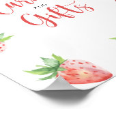 Waterverf Aardbeien kaarten en geschenken baby sho Poster (Hoek)