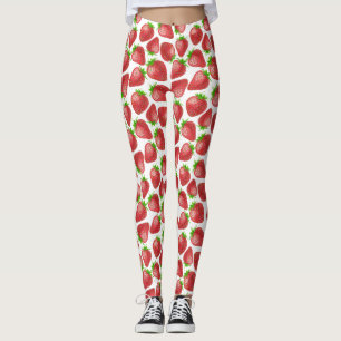 Waterverf aardbeien leggings