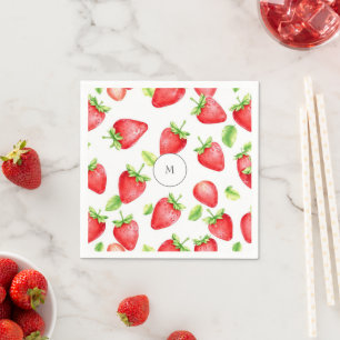 Waterverf aardbeien moderne zomermonografie servet