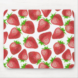 Waterverf aardbeien muismat
