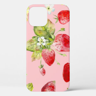 Waterverf aardbeien, naadloos, fruitig patroon. Case-Mate iPhone case