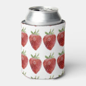 Waterverf aardbeien: naadloos patroon blikjeskoeler (Blikje Voorkant)