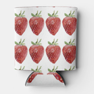 Waterverf aardbeien: naadloos patroon blikjeskoeler
