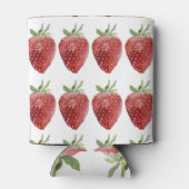 Waterverf aardbeien: naadloos patroon blikjeskoeler (Achterkant)