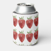Waterverf aardbeien: naadloos patroon blikjeskoeler (Blikje Achterkant)