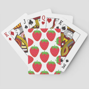 Waterverf Aardbeien Naadloos Patroon Pokerkaarten