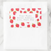 Waterverf Aardbeien Patroonpatronen Adresetiketten Rechthoekige Sticker (Tas)