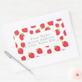Waterverf Aardbeien Patroonpatronen Adresetiketten Rechthoekige Sticker (Envelop)