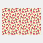 Waterverf Aardbeien Pattern Hand-Painted Boho Inpakpapier Vel (Voorkant 3)