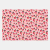 Waterverf Aardbeien Pattern Hand-Painted Boho Inpakpapier Vel (Voorkant 2)