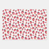 Waterverf Aardbeien Pattern Hand-Painted Boho Inpakpapier Vel (Voorkant)