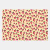Waterverf Aardbeien Pattern Hand-Painted Boho Inpakpapier Vel (Voorkant 3)