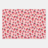 Waterverf Aardbeien Pattern Hand-Painted Boho Inpakpapier Vel (Voorkant)