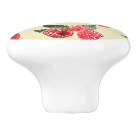 Waterverf Aardbeien Raspberry Currant Patroon Keramische Knop (Zijkant)