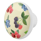Waterverf Aardbeien Raspberry Currant Patroon Keramische Knop (Rechts)