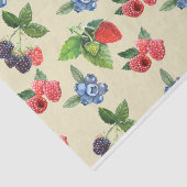 Waterverf Aardbeien Raspberry Currant Patroon Tissuepapier (Detail)