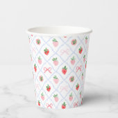 Waterverf aardbeien ribbonerie trellis papieren bekers (Achterkant)