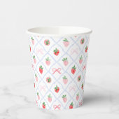 Waterverf aardbeien ribbonerie trellis papieren bekers (Links)