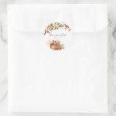 Waterverf aardbeien ronde sticker (Tas)