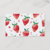 Waterverf aardbeien Roze en rode bessen Visitekaartje (Achterkant)
