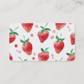 Waterverf aardbeien Roze en rode bessen Visitekaartje (Achterkant)