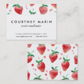 Waterverf aardbeien Roze en rode bessen Visitekaartje (Voorkant / Achterkant)
