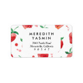 Waterverf aardbeien Roze en rode gekleurde bessen Etiket (Voorkant)