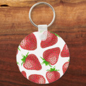 Waterverf aardbeien sleutelhanger (Voorkant)