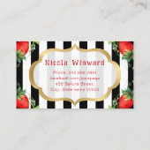 Waterverf aardbeien taarten en jam bakkerij visitekaartje (Achterkant)