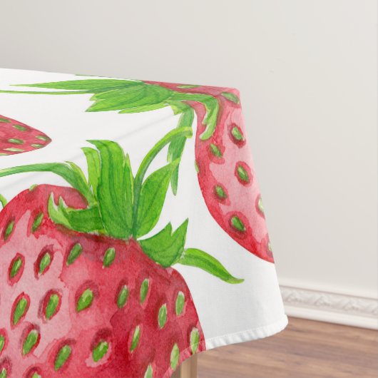 Waterverf aardbeien tafelkleed (Voorbeeld)