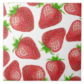 Waterverf aardbeien tegeltje (Voorkant)
