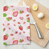 Waterverf aardbeien theedoek (Quarter Fold)