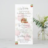 Waterverf Aardbeien Trouwprogramma (Staand voorkant)