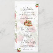 Waterverf Aardbeien Trouwprogramma (Voorkant / Achterkant)