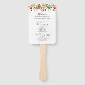 Waterverf Aardbeien Trouwprogramma Handwaaier (Voorkant)