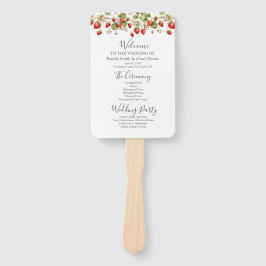 Waterverf Aardbeien Trouwprogramma Handwaaier